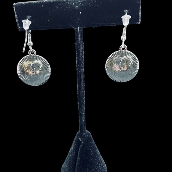 Rainbow Crystal Pendant Necklace And Earrings Set Silver Tone Toggle Clasp - Picture 3 of 9